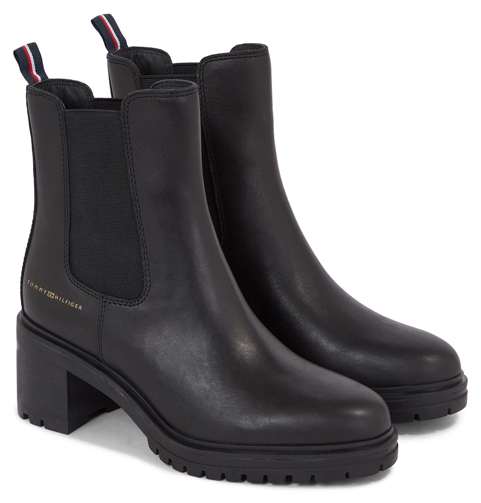 Tommy Hilfiger ESSENTIAL MIDHEEL LEATHER BOOTIE Chelseaboots mit Blockabsatz