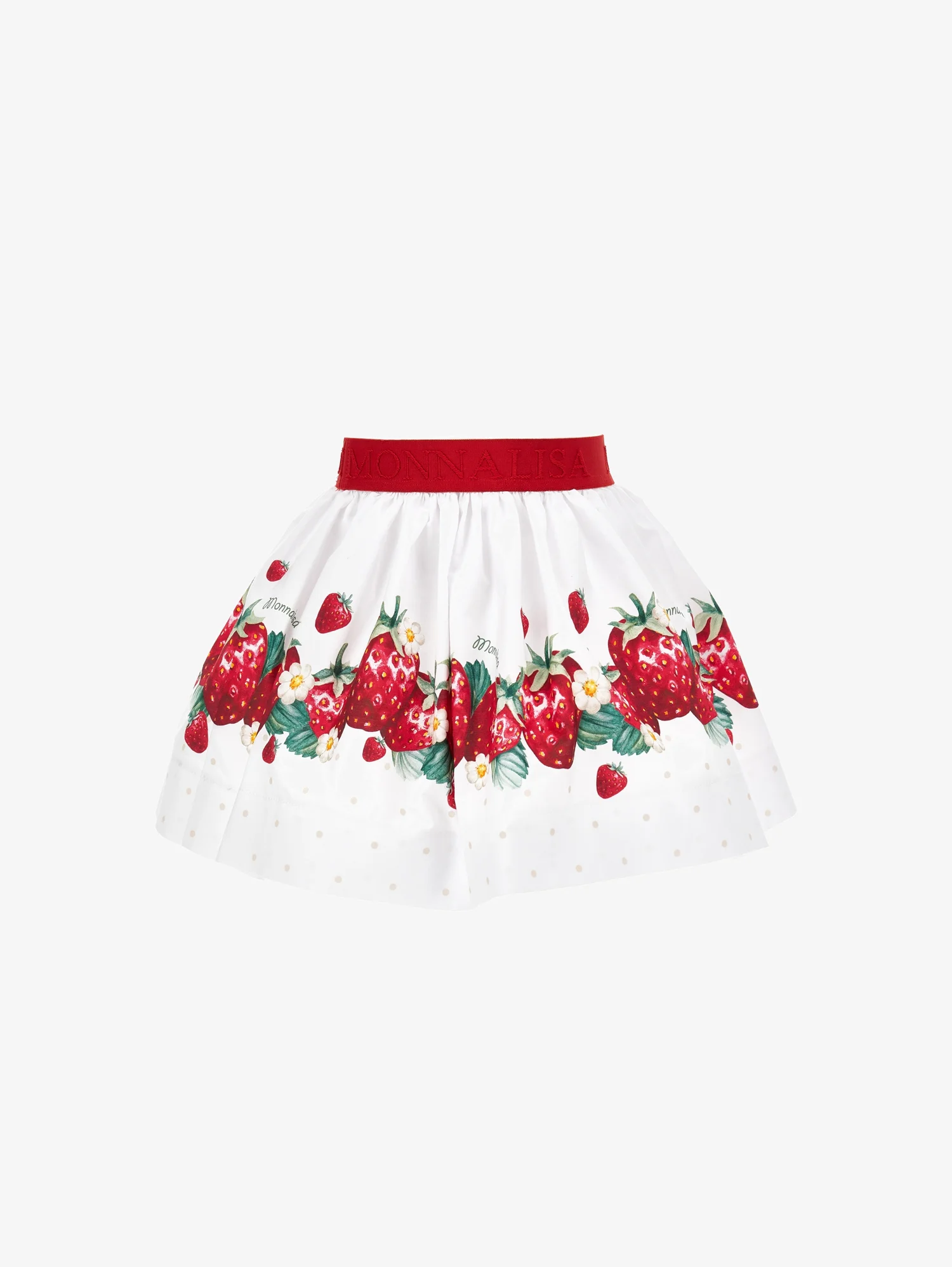 FALDA DE POPELINA FRESA Monnalisa - Minifalda