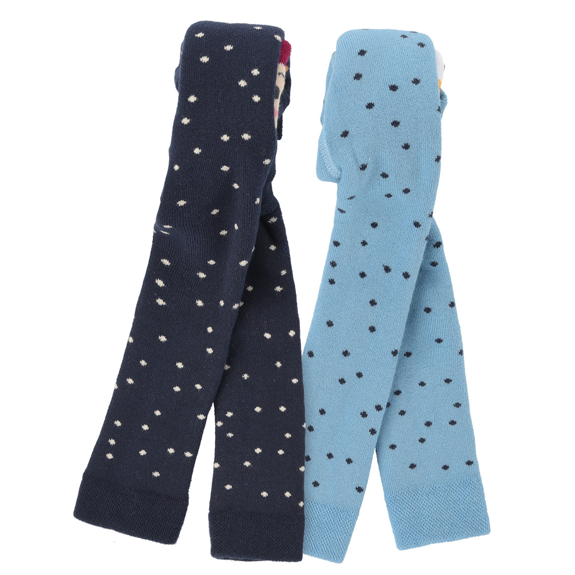 2 Baby Frottee-Leggings mit Punkten