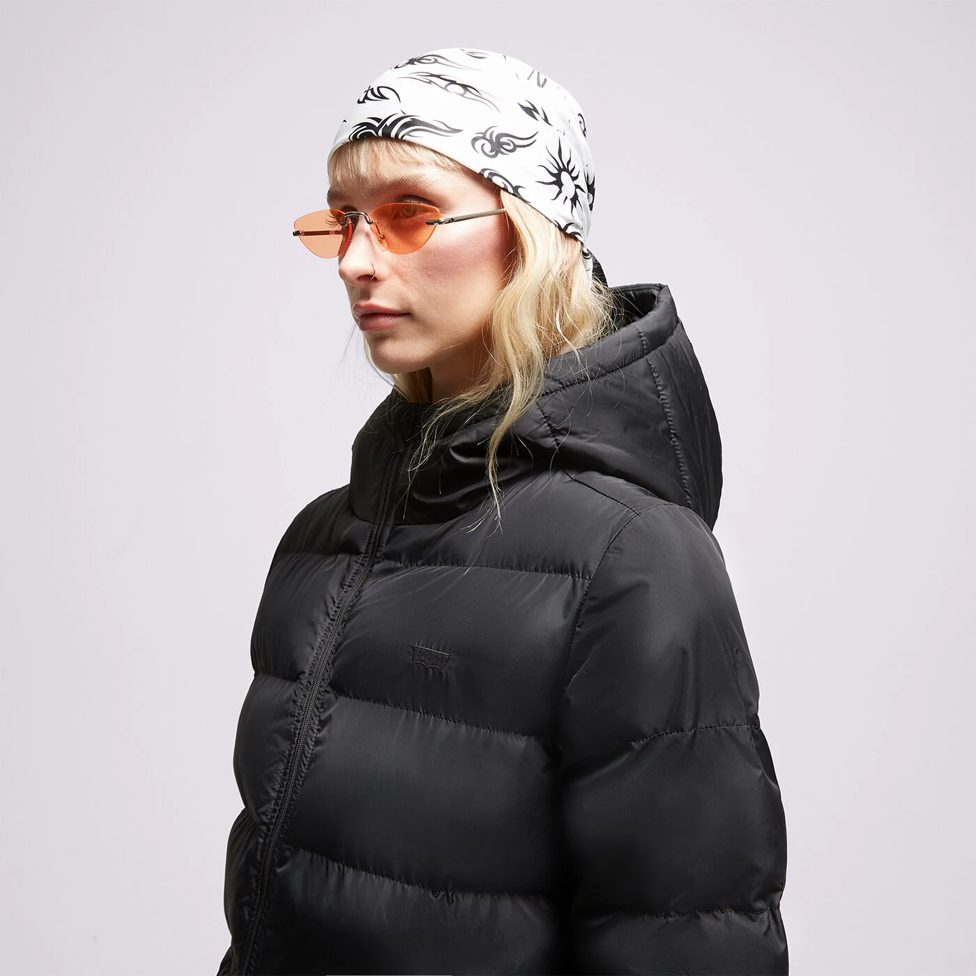 LEVI'S MANTEL HOODED MIDI Schwarz
