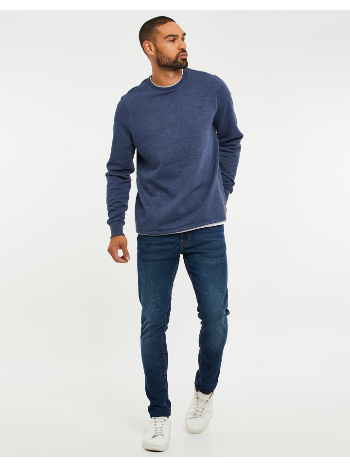Threadbare Sweatshirt THB Fleece Crew Kisele in Denim Blue günstig kaufen