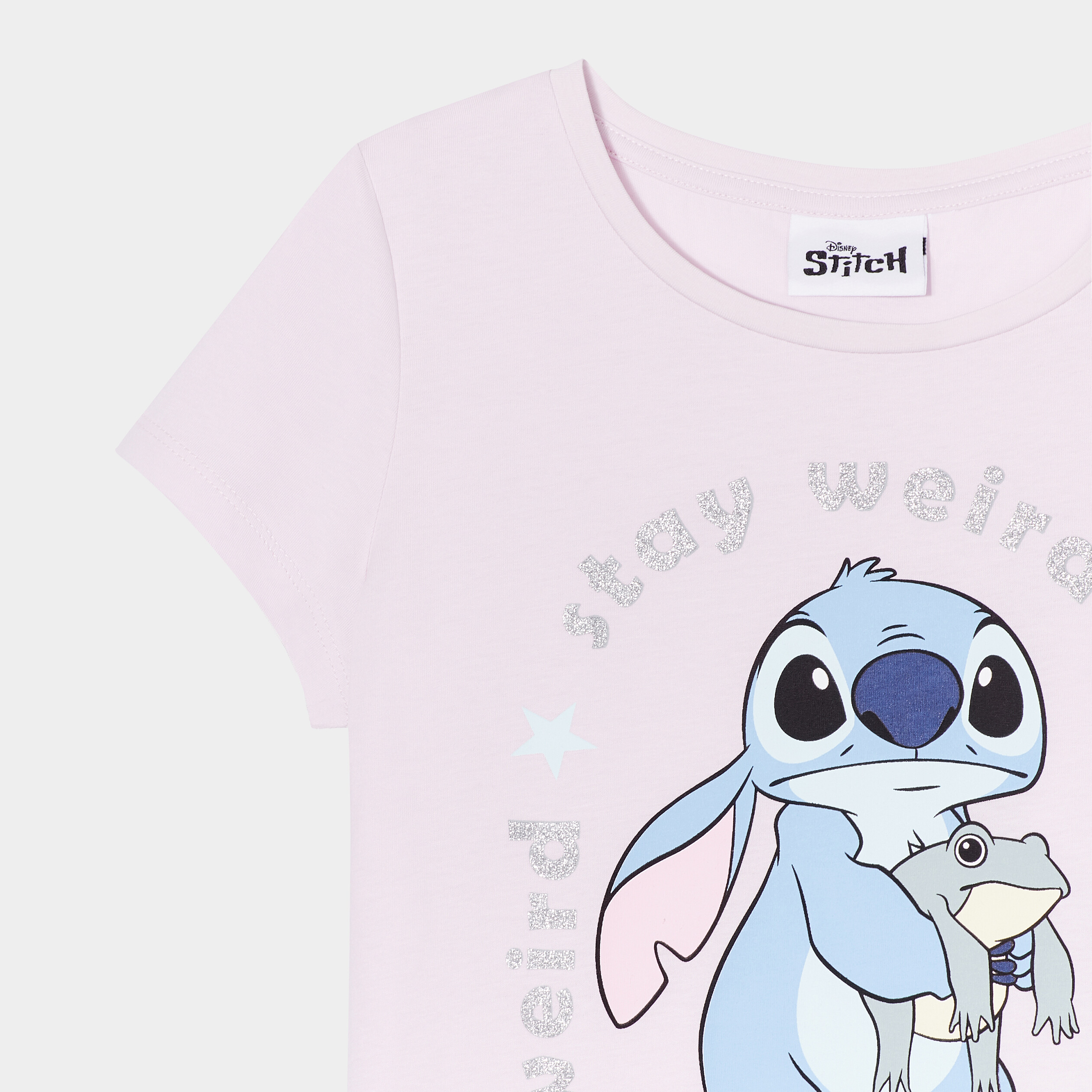 Ensemble pyjama short Stitch coton parme fille | La Halle