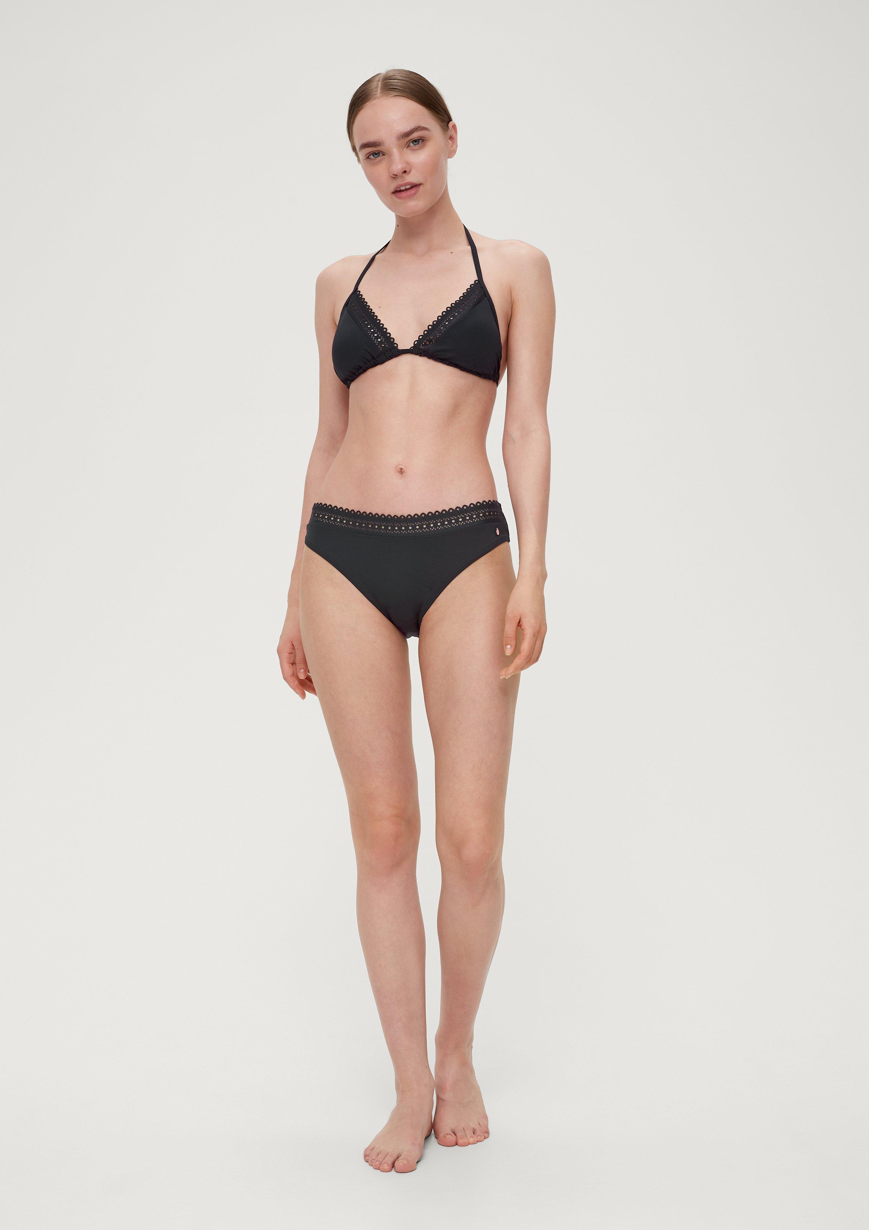 Triangel-Bikini-Top mit Lochstickerei  EME-6008695-9999
