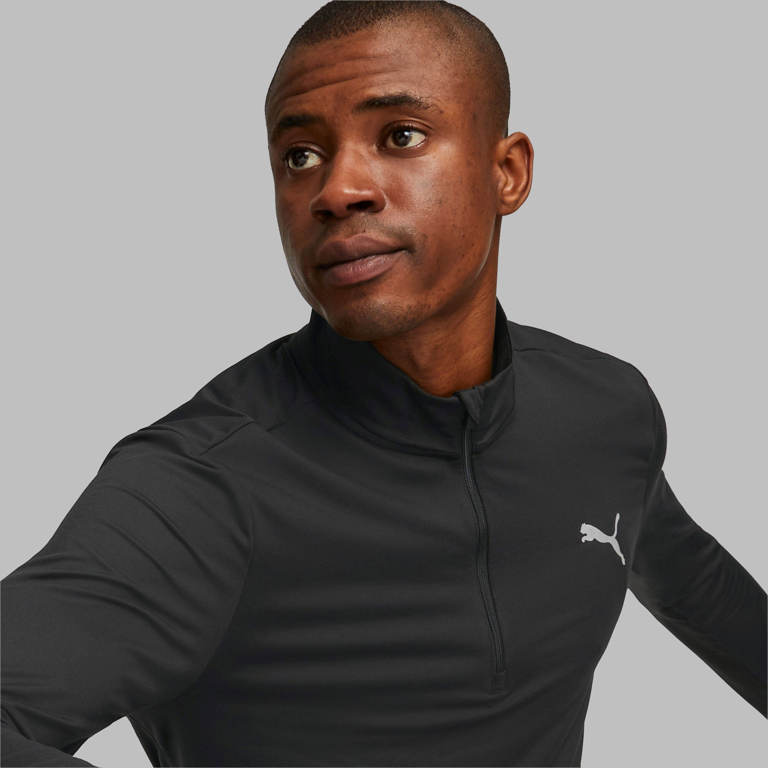 Run Favorite 1/4 Zip Laufshirt Herren - Schwarz