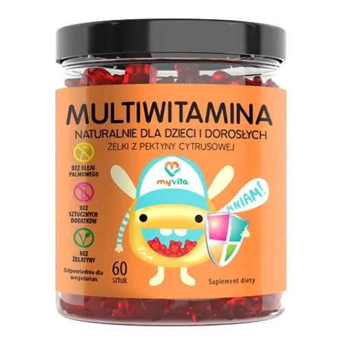 „MyVita“ multivitaminų natūralūs drebučiai, 60 vnt.
