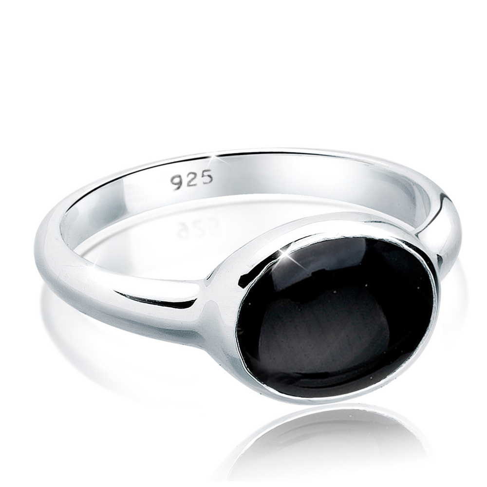 Elli Elli Bague Onyx 925 Sterling Silber Bague