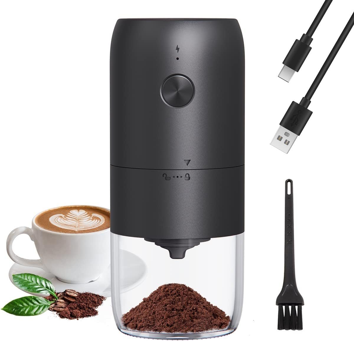 autolock Kaffeemühle Kaffeemühle Elektrisch mit Keramik Kegelmahlwerk