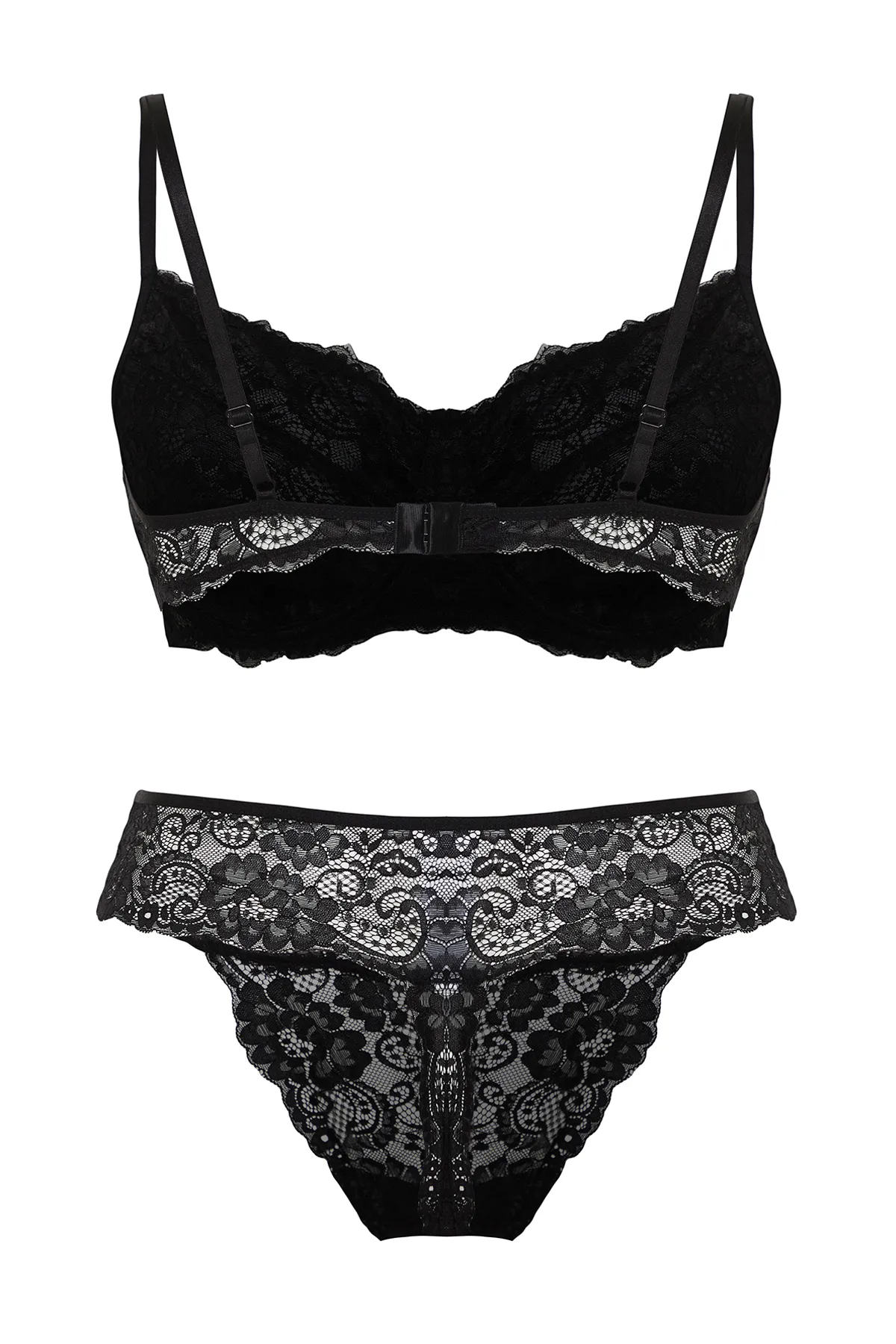 Trendyol Curve  Schwarzes Spitzenunterwäscheset TBSSS24DG00009
