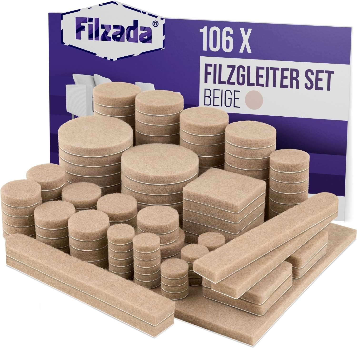 Filzada Filzgleiter Filzgleiter 106 St Selbstklebend Set Möbelgleiter Filz Rund Eckig