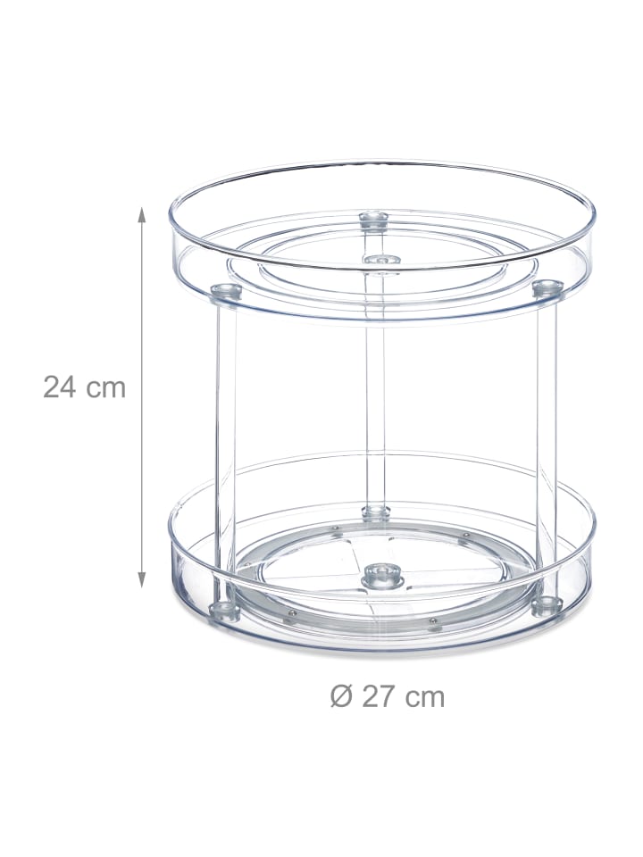 relaxdays Drehteller in Transparent - (H)24 x Ø 27 cm günstig kaufen onesize