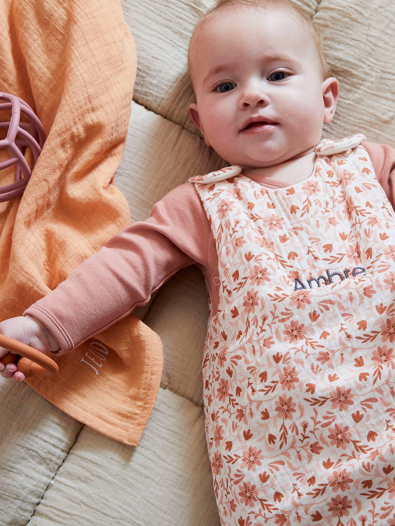 Gigoteuse sans manches personnalisable HAPPY BOHÈME rose imprimé