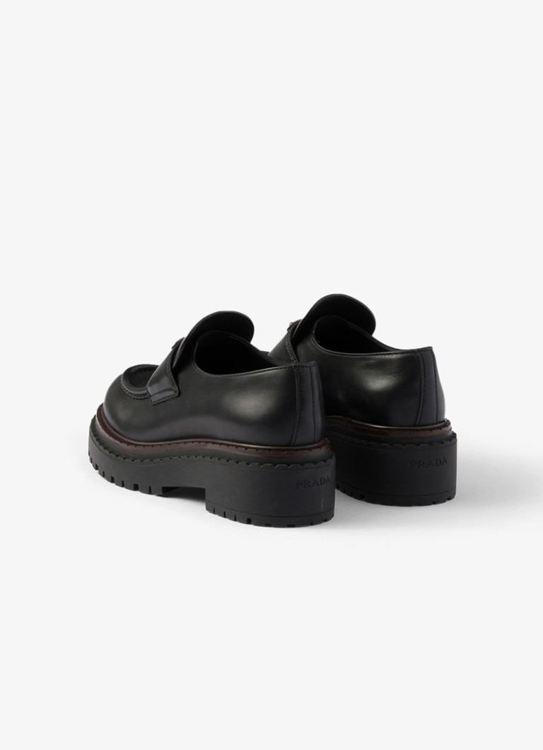 Prada  Double Chocolate loafer van leer