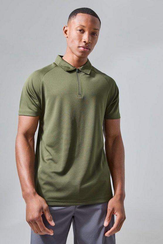 Man Active Golf Poloshirt mit Reißverschluss