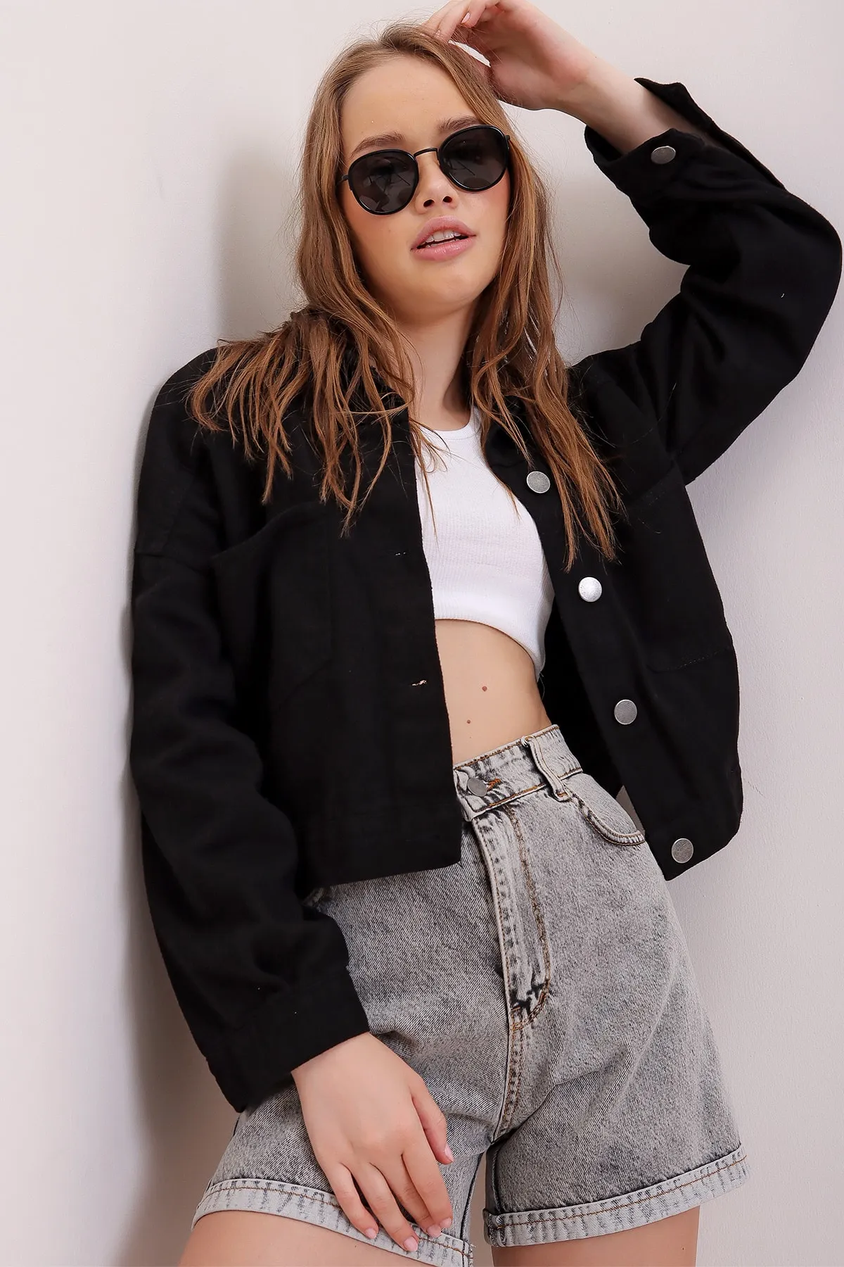 Trend Alaçatı Stili  Jacke - Schwarz - Regular Fit
