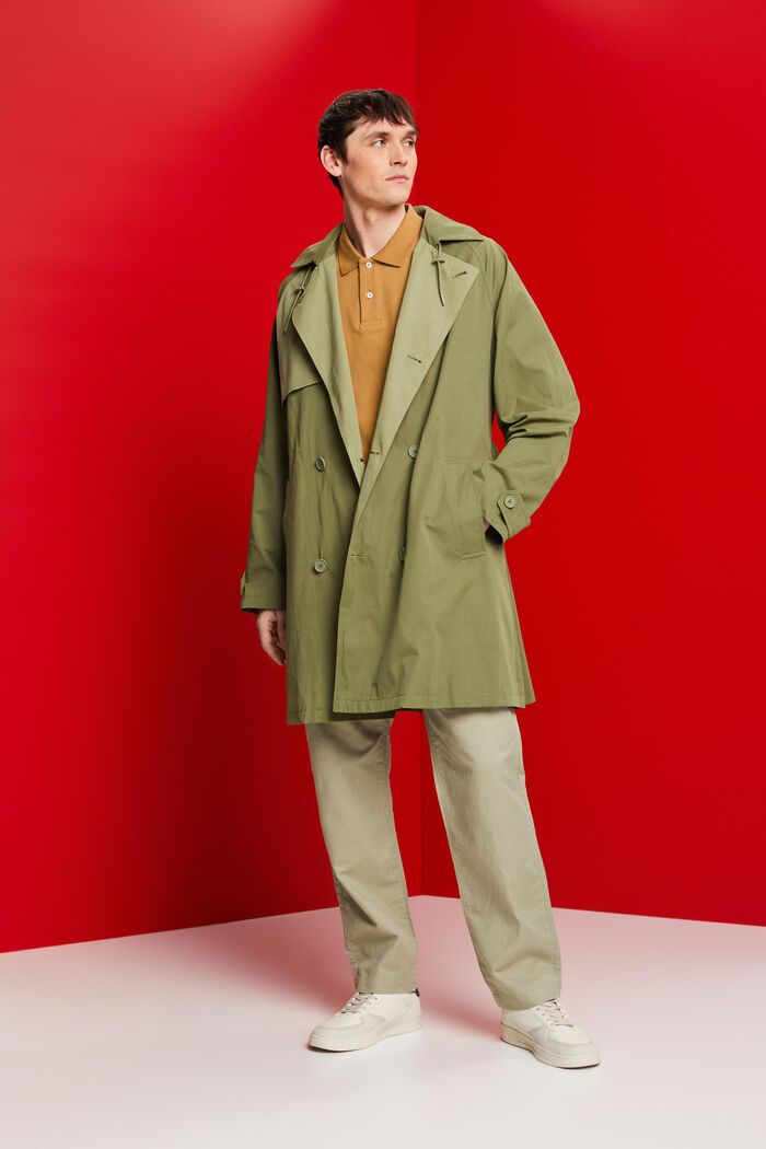 Kurzer Trenchcoat mit Kapuze