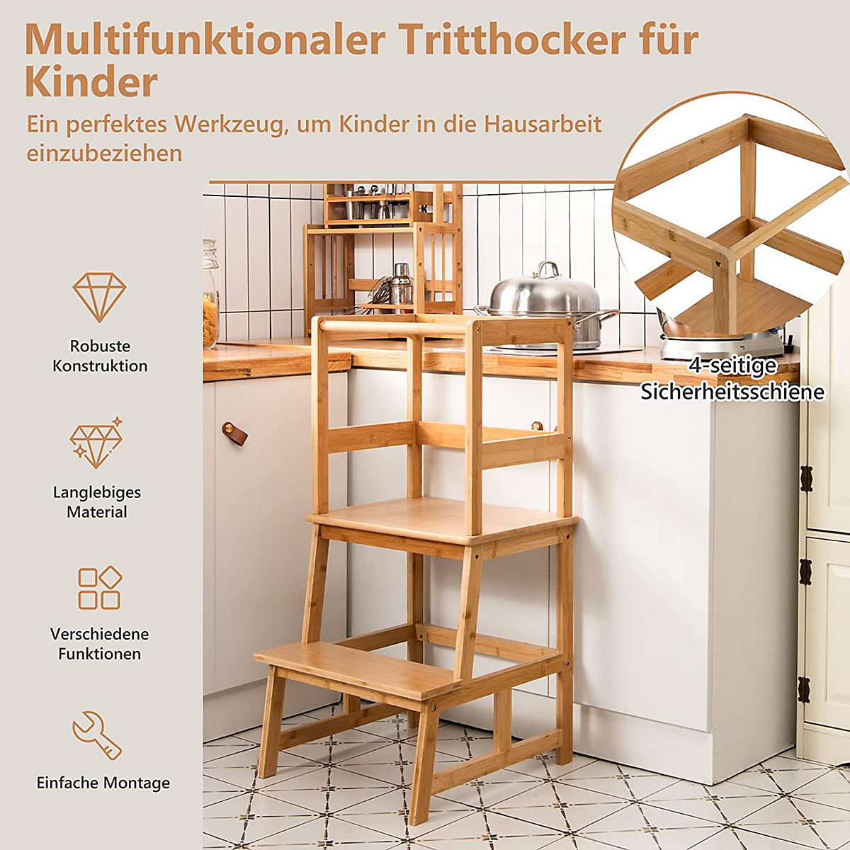 Lerntower Bambus 2 Stufen Lernturm