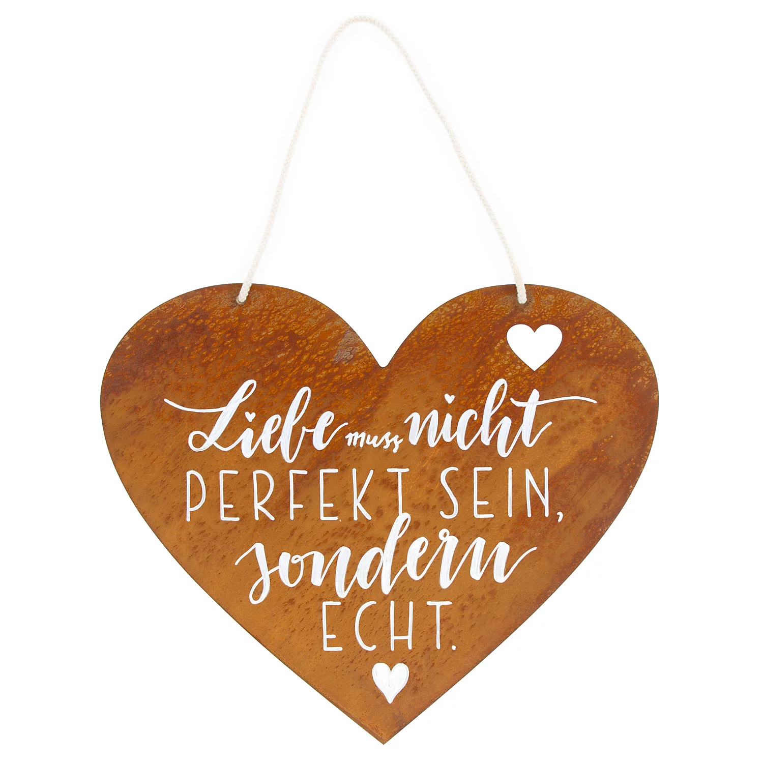Rost-Herz zum Hängen aus Metall, 36 x 30 cm