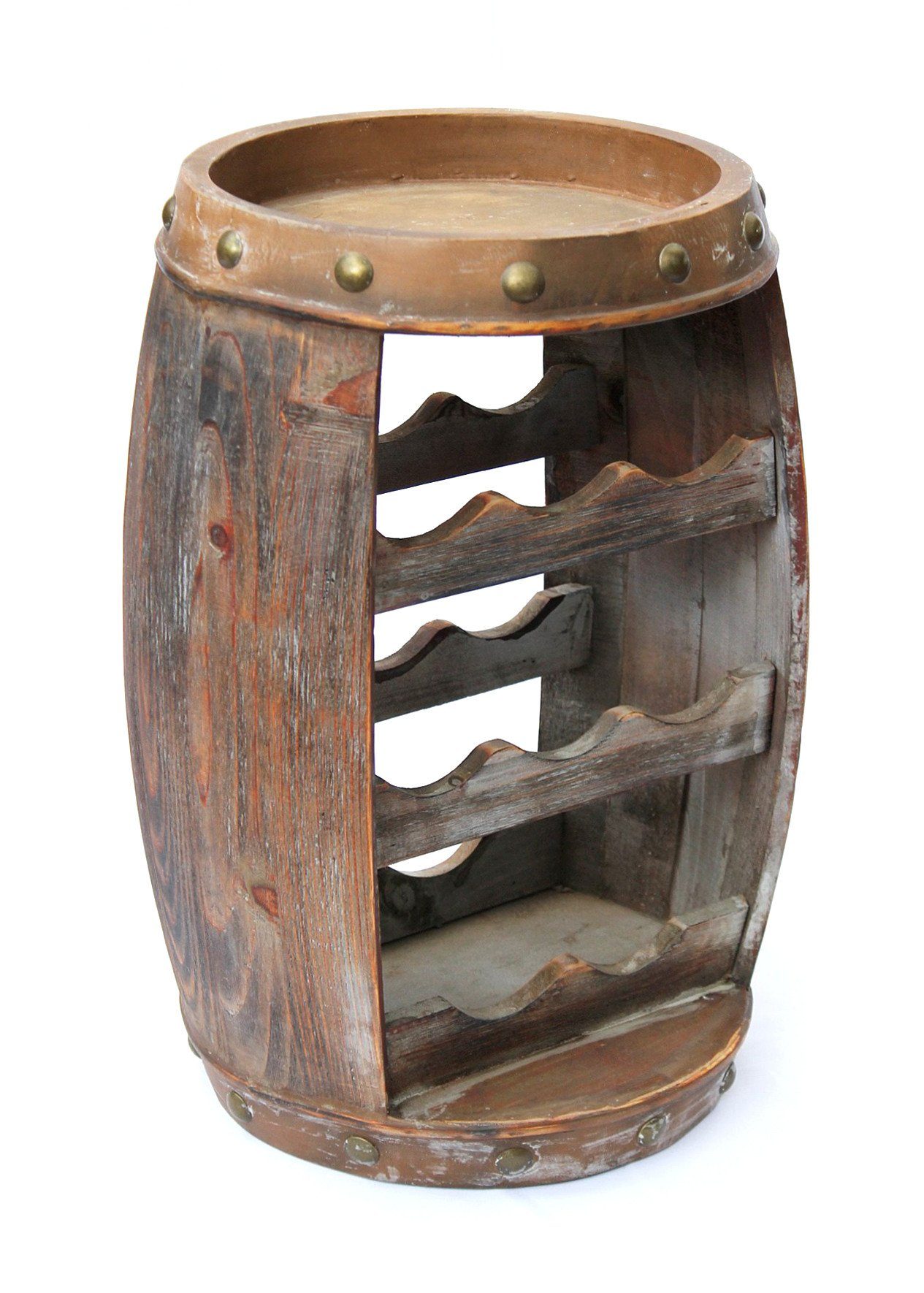 DanDiBo Weinregal Weinregal Holz Klein Weinfass Flaschenständer Flaschenregal 1555 50 cm Regal Fass Holzfass