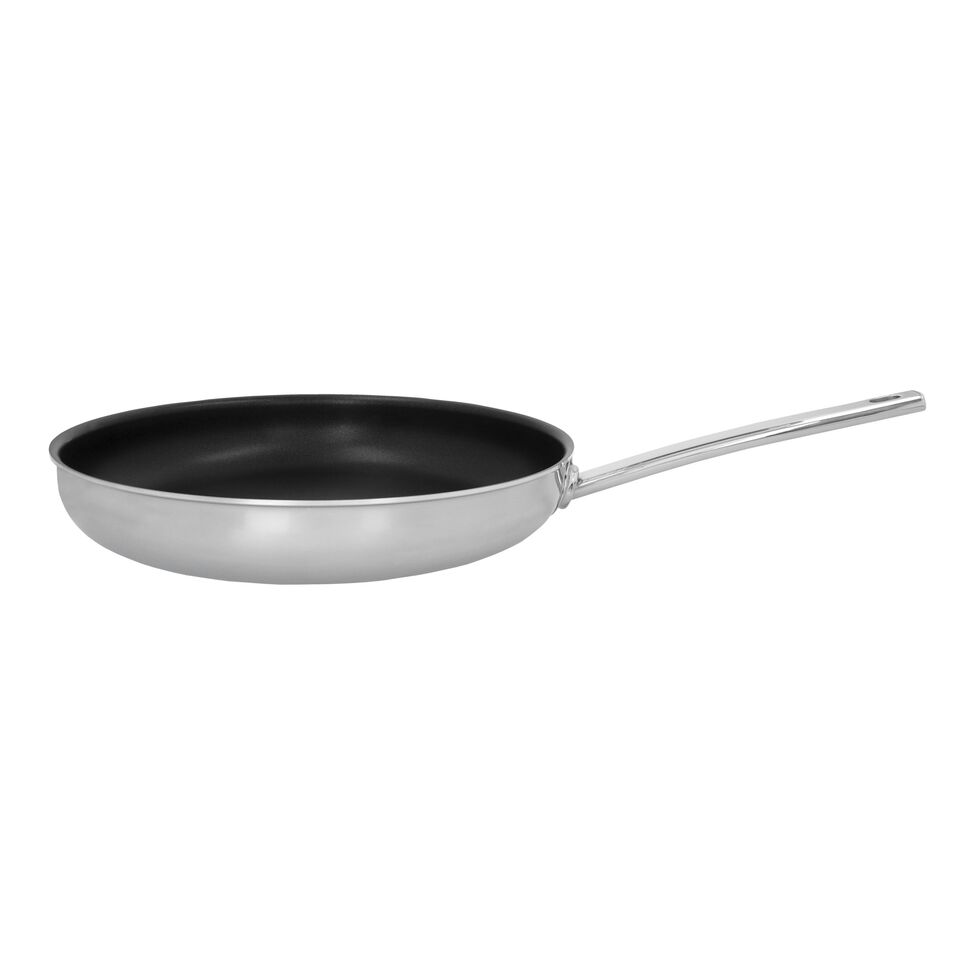 Bratpfanne 32 cm, 18/10 Edelstahl, Silber-Schwarz
