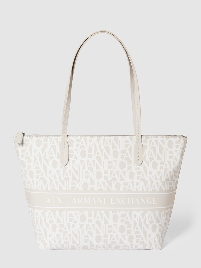 Shopper mit Allover-Print in stein