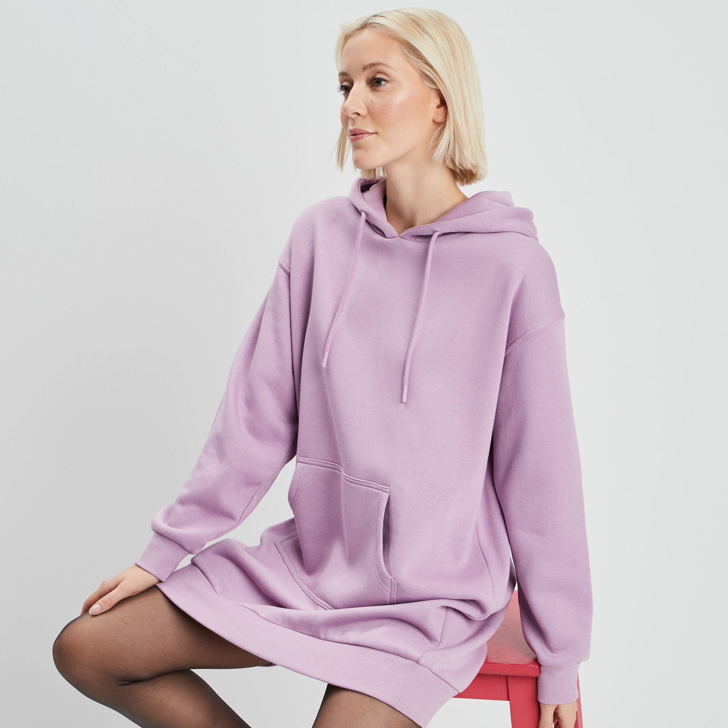Robe sweat à capuche violet clair femme | La Halle