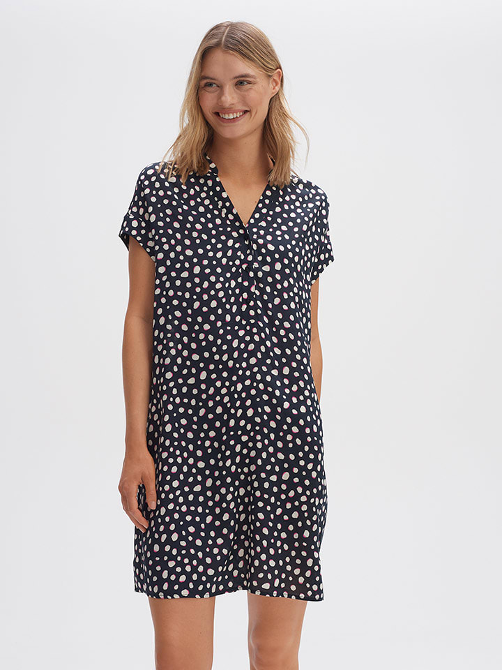 OPUS Kleid in Dunkelblau/ Weiß günstig kaufen