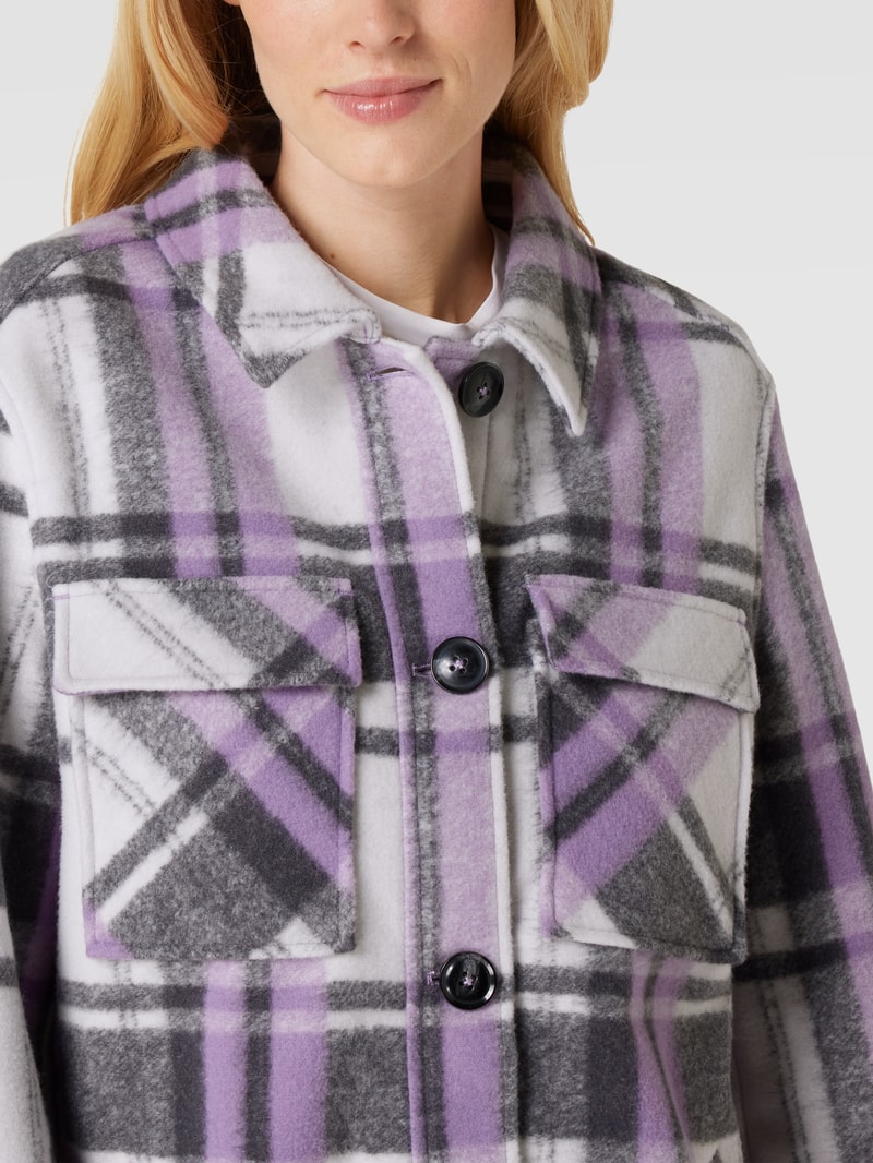 Hemdjacke mit Karomuster Modell 'Check' in violett meliert