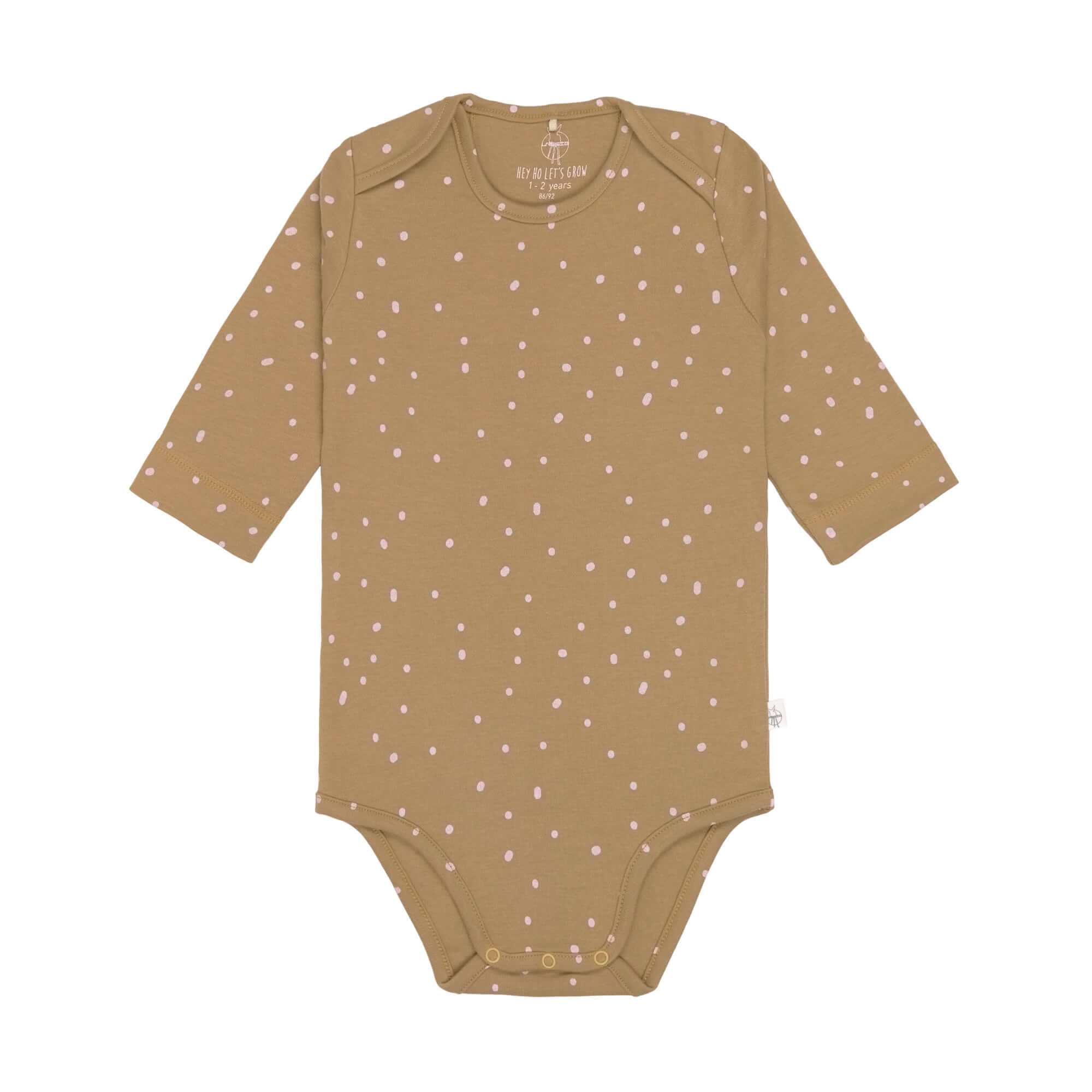 Baby Body langarm - Bio Baumwolle, Punkte, Gelb
