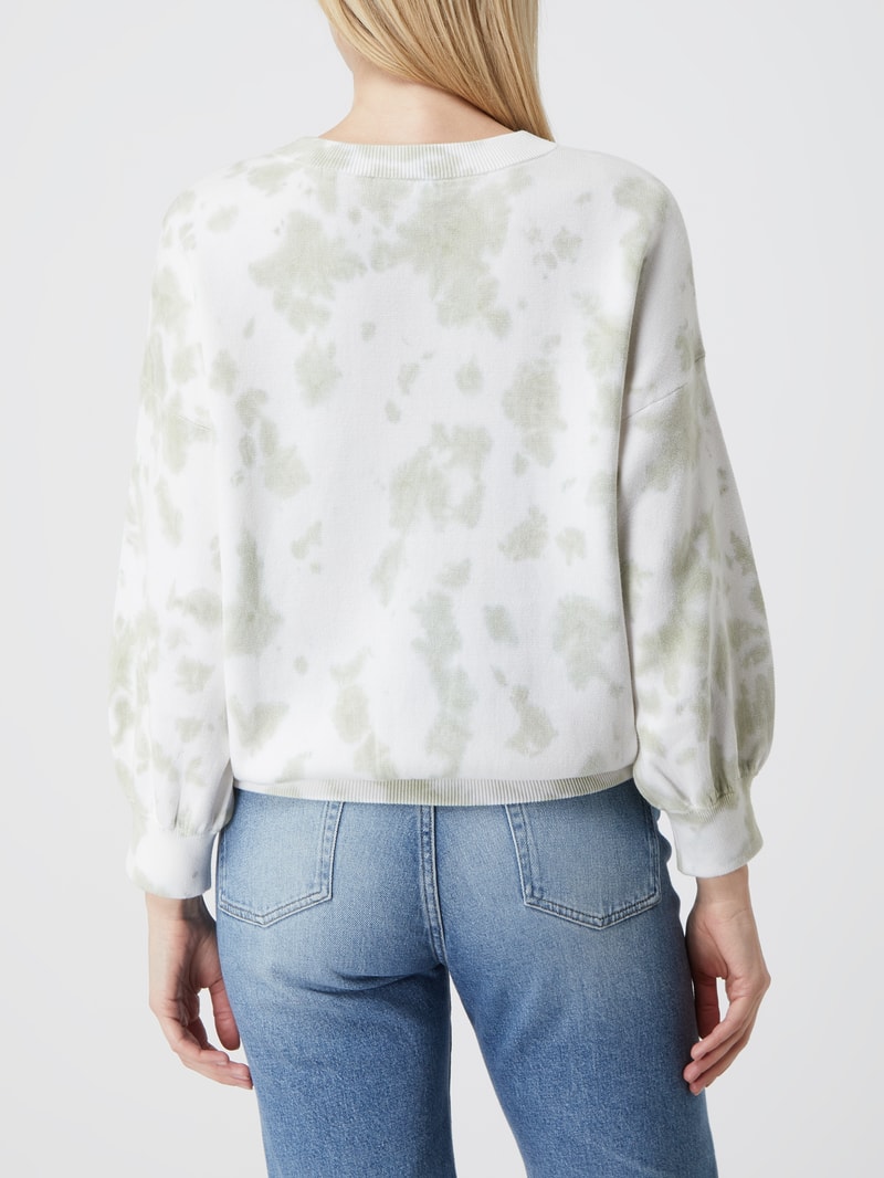 Sweatshirt im Batik-Look in khaki
