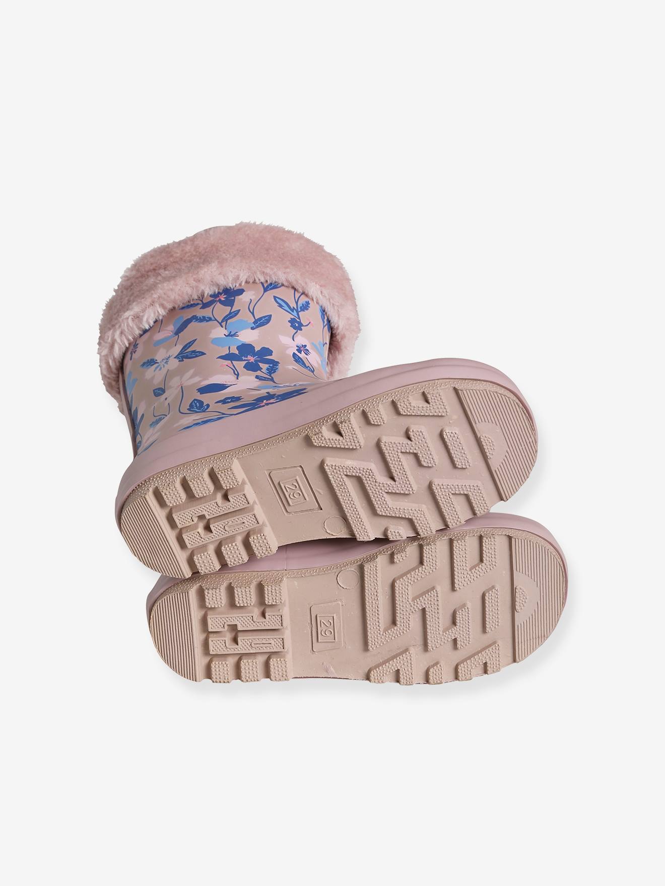 Bottes de pluie imprimées fille collection maternelle rose fleuris