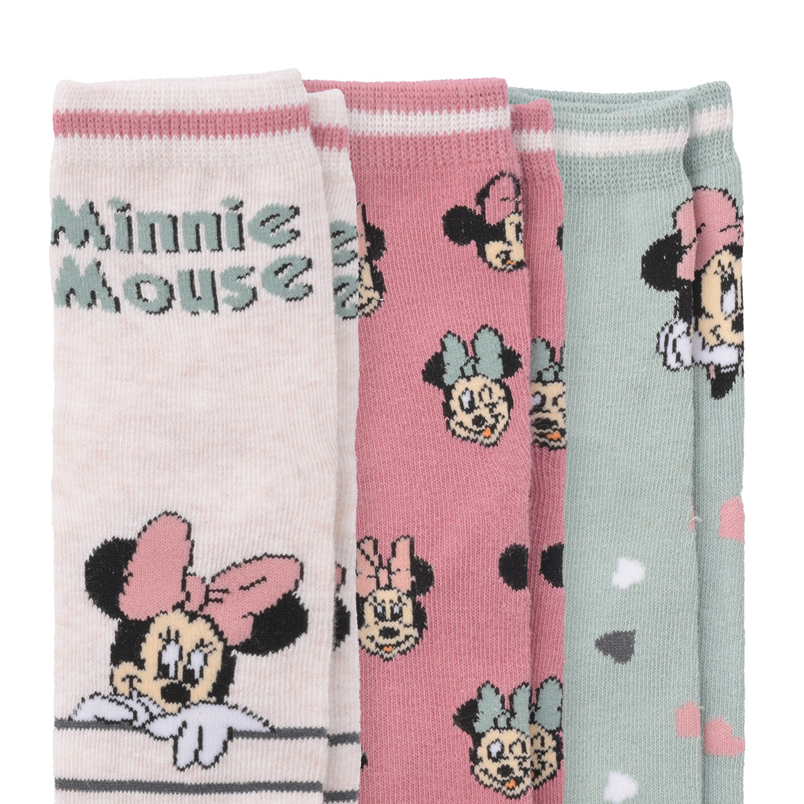 3 Paar Minnie Maus Socken im Motiv-Mix