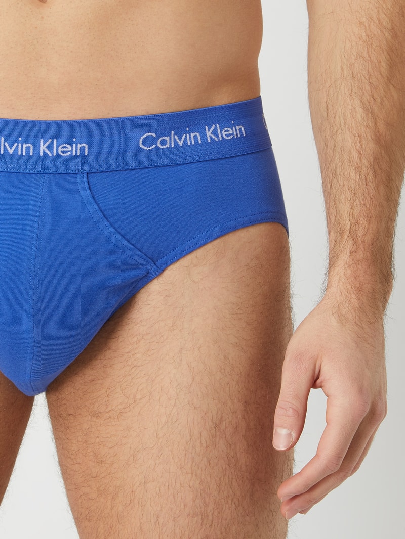 Slips aus Baumwoll-Mix im 3er-Pack in blau