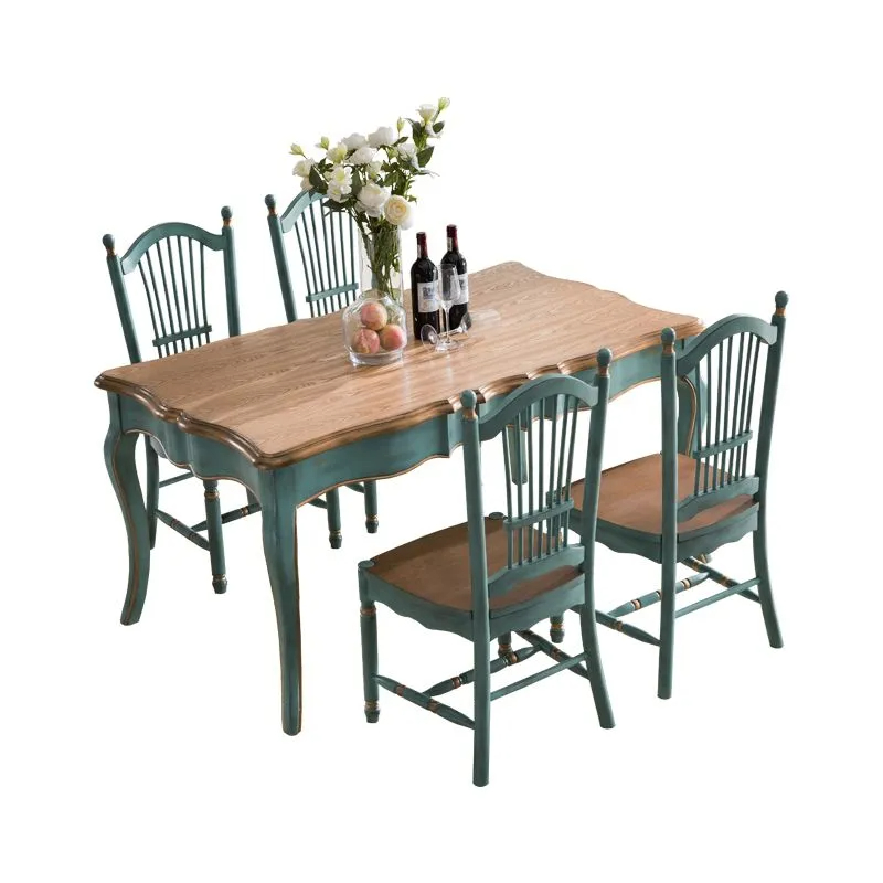 Solid wood dining table and chair combination of European dining table Mediterranean style-1.8m