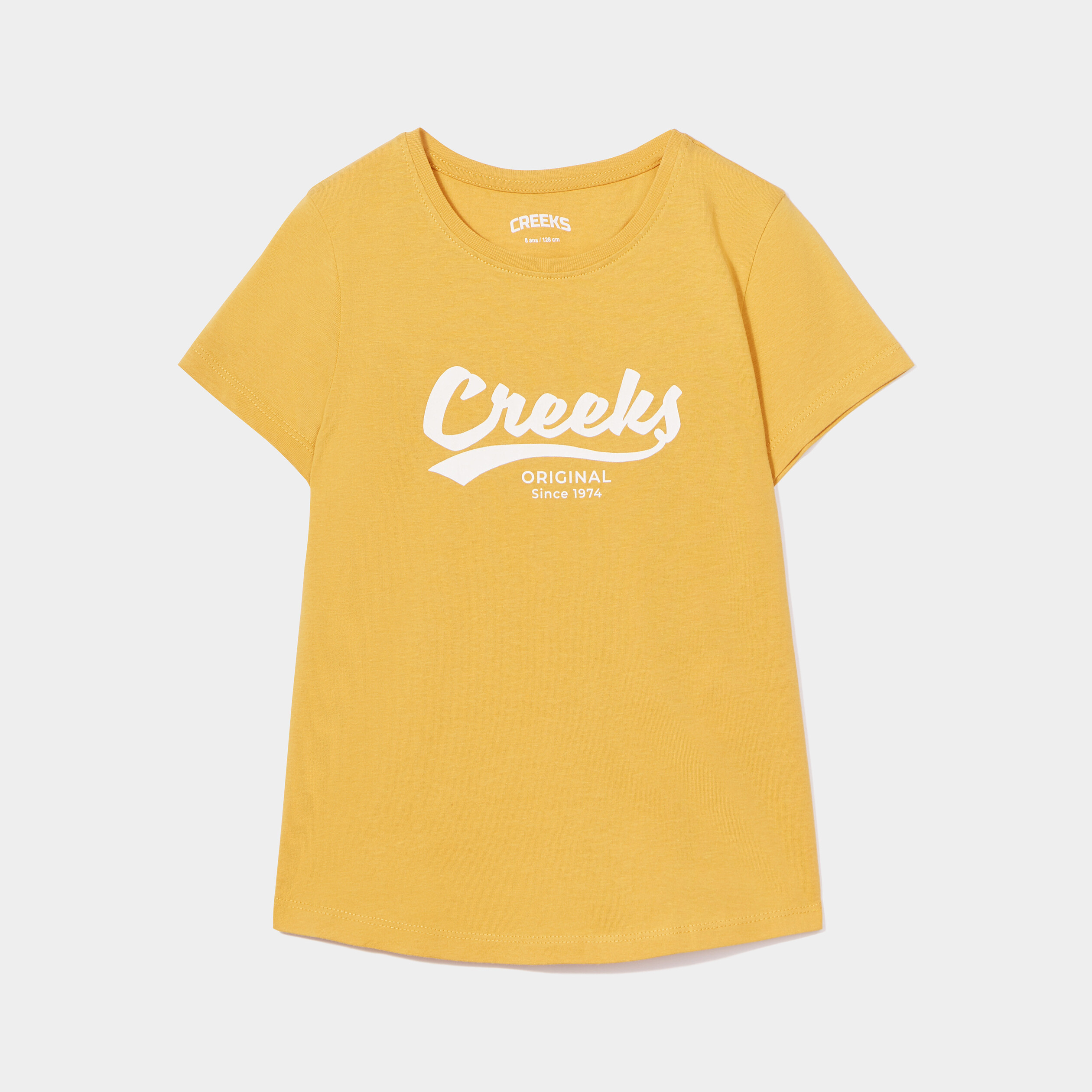 T-shirt manches courtes Creeks jaune moutarde fille | La Halle