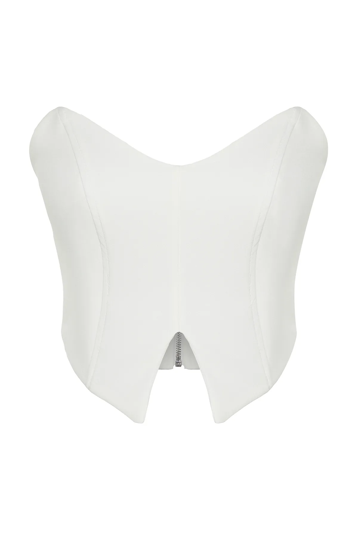 Trendyol Collection  Weißes, bauchfreies, gewebtes Braut-Bustier TPRSS24BS00001