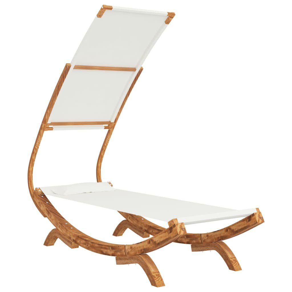 vidaXL Hängematte Hängematte mit Dach 100x198x150 cm Bugholz Massiv Creme