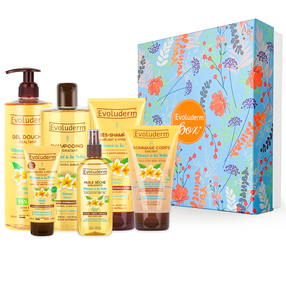 evoluderm Monoï à la Folie Coffret Cadeau Bain Paradisiaque Corps & Cheveux - Monoï À La Folie