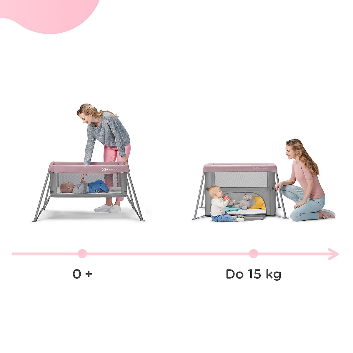 Kinderbett 2 in 1 MOVI, rosa
