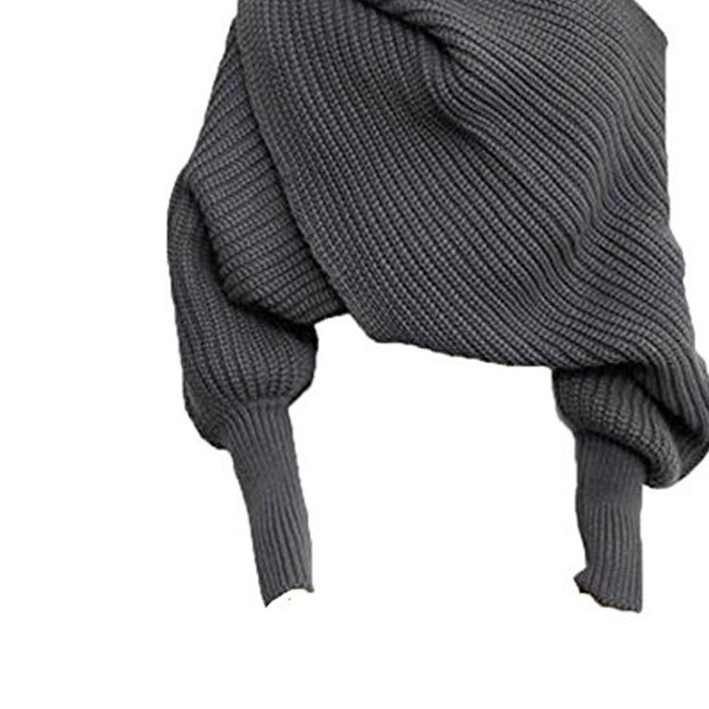 KOMIRO Strickschal Damen Wrap Schal Shawl Mode Herbst Winter Cape mit Ärmeln Für 220cm