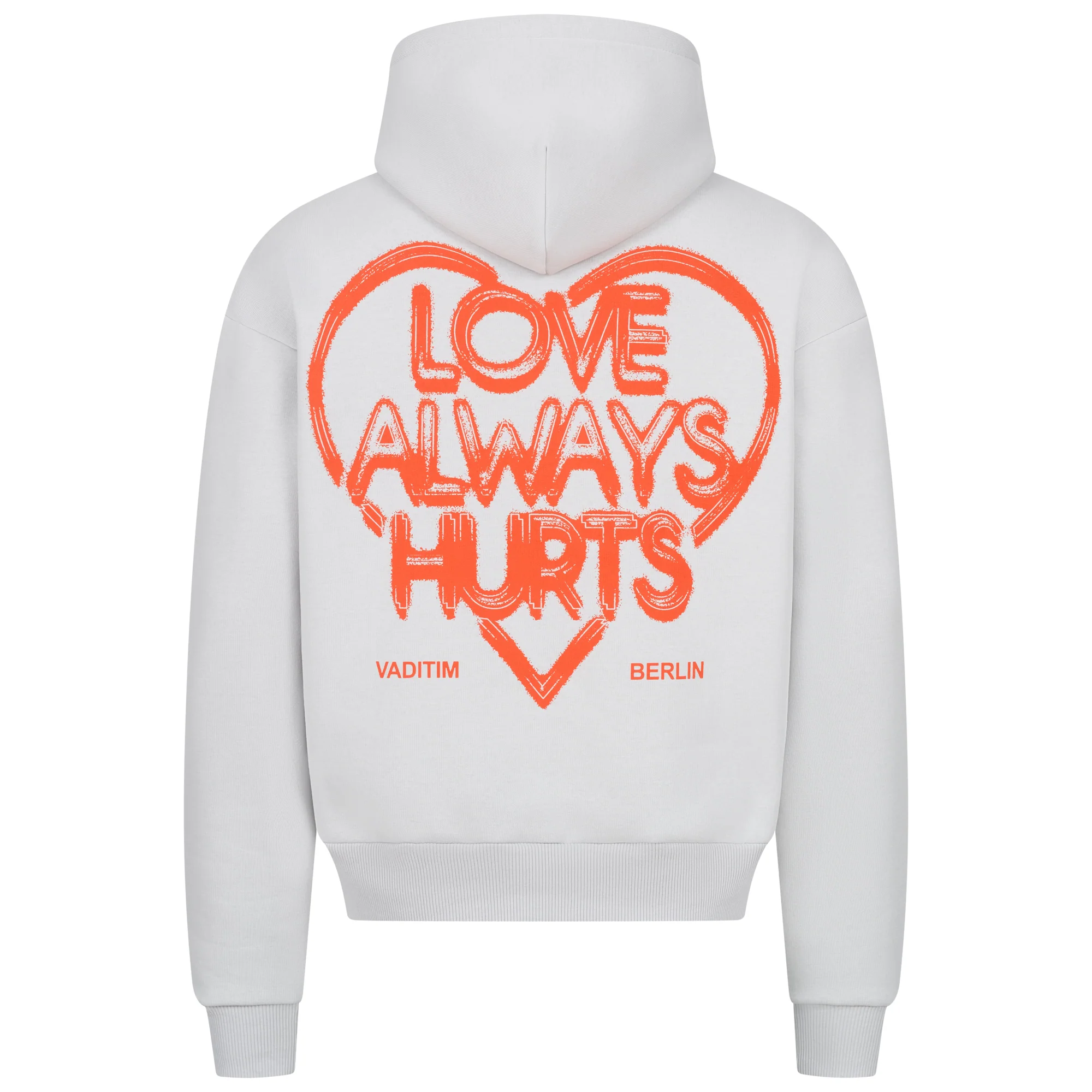 Heart Love Always Hurts Hoodie Grey