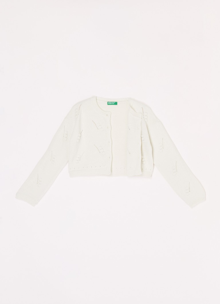 Cardigan gros tricotat Benetton, cu broderie