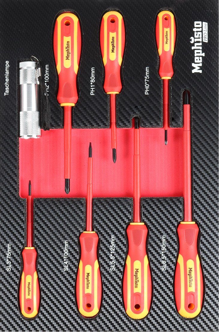 Mephisto-Tools Werkstattwagen, (umfangreich bestückt), 12 abschließbare Schubladen, Werkzeug ist aus hochwertigem CRV