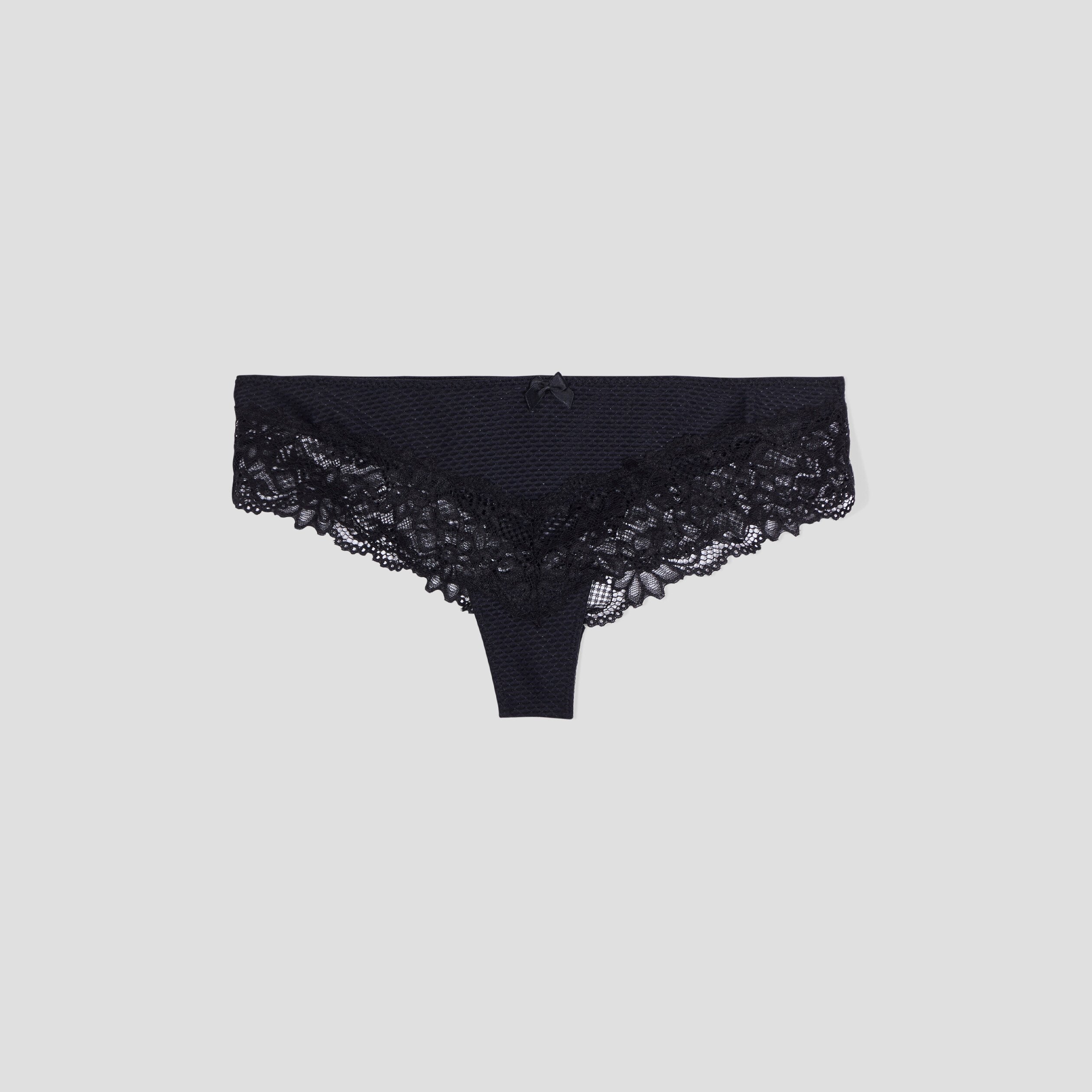 Shorty micro dentelle noir femme | La Halle