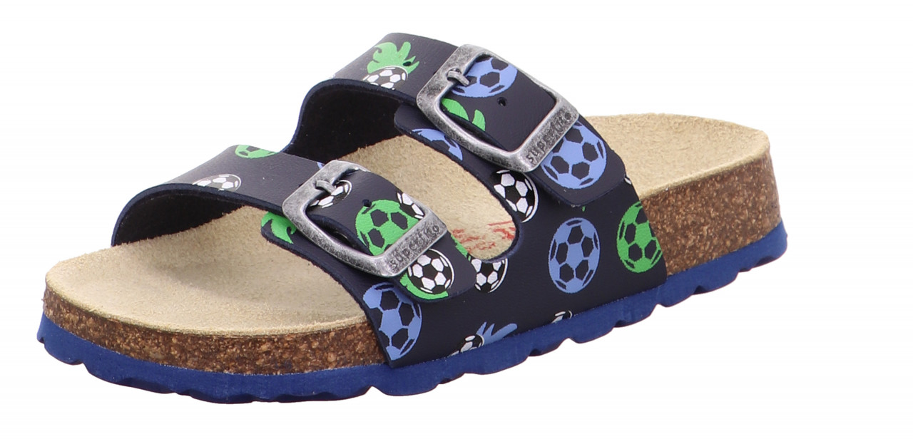 FUSSBETTPANTOFFEL - Blau/GrünPantoffel mit Schnalle