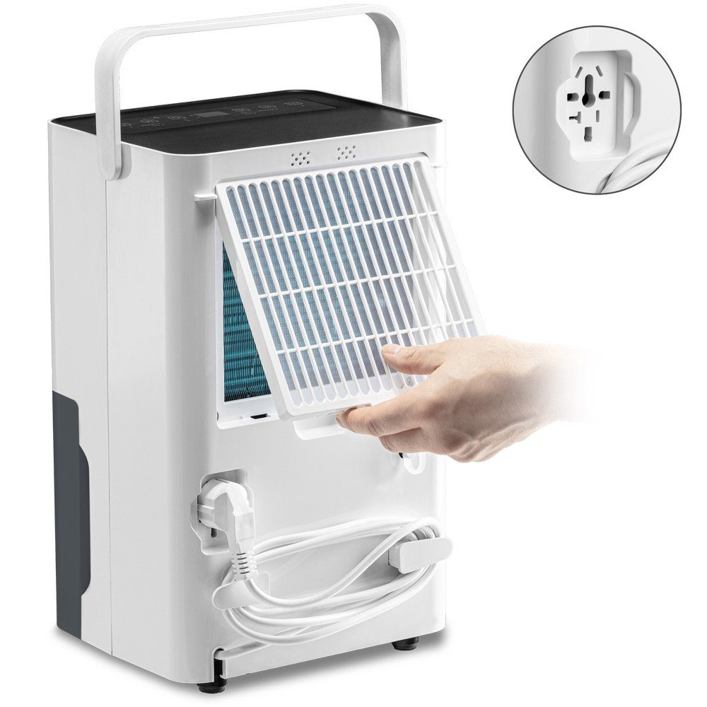 TROTEC Luftentfeuchter TTK 33 E, für 37 m³ Räume, Entfeuchtung 14,00 l/Tag, Tank 1,50 l, Wäschetrocknungs-Funktion Selbstwäsche-Funktion