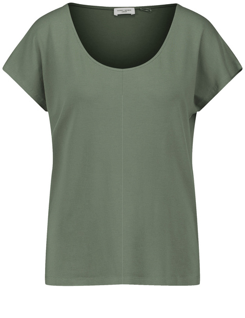 Figurumspielendes T-Shirt mit rundem Ausschnitt