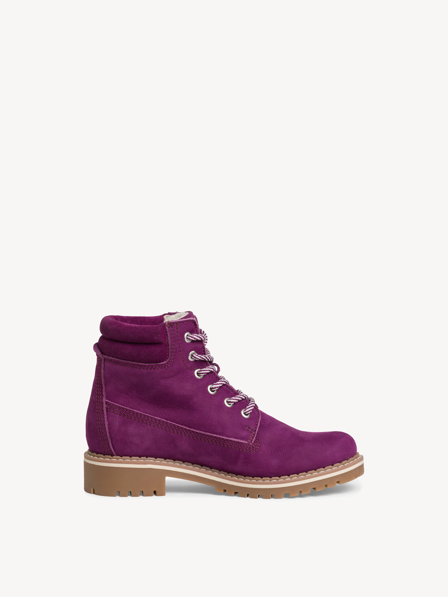 Bottine en cuir - mauve doublure chaude