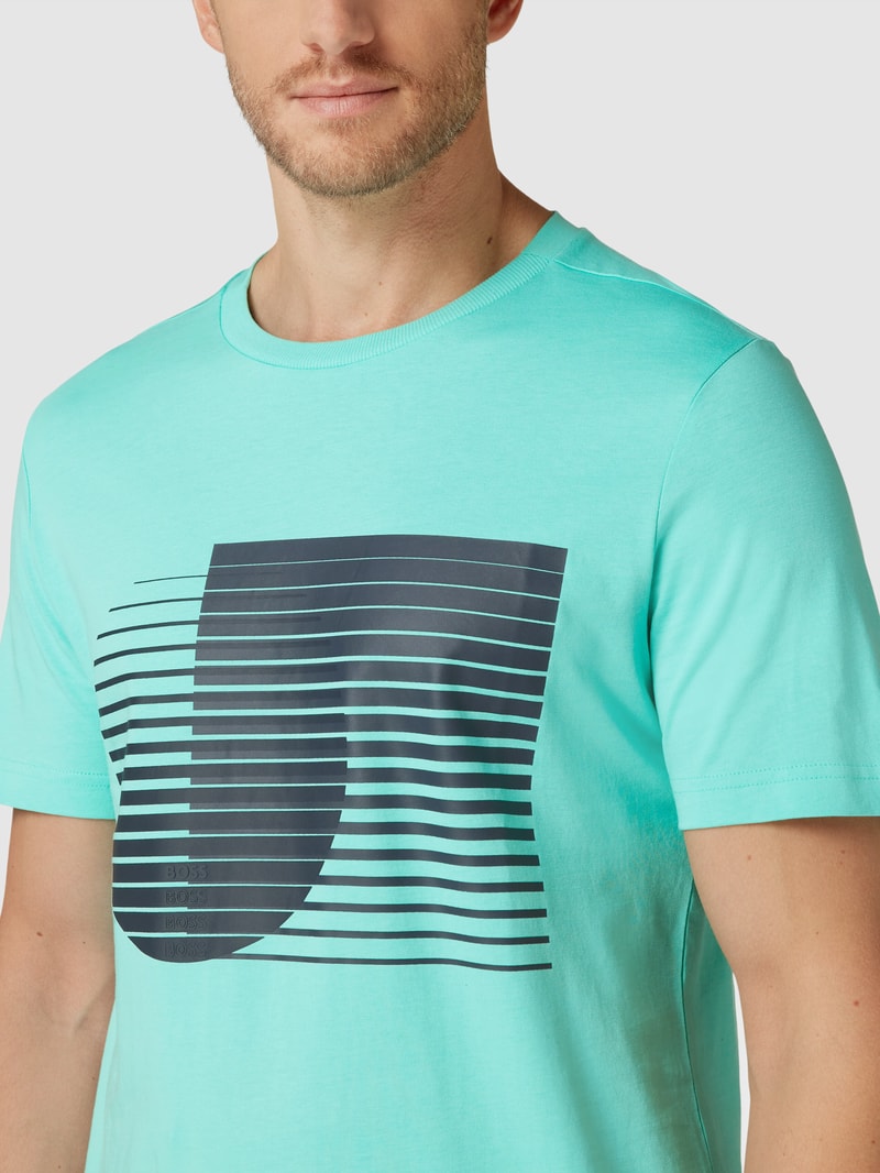 T-Shirt mit Motiv-Print Modell 'Tee 6' in hellgrün