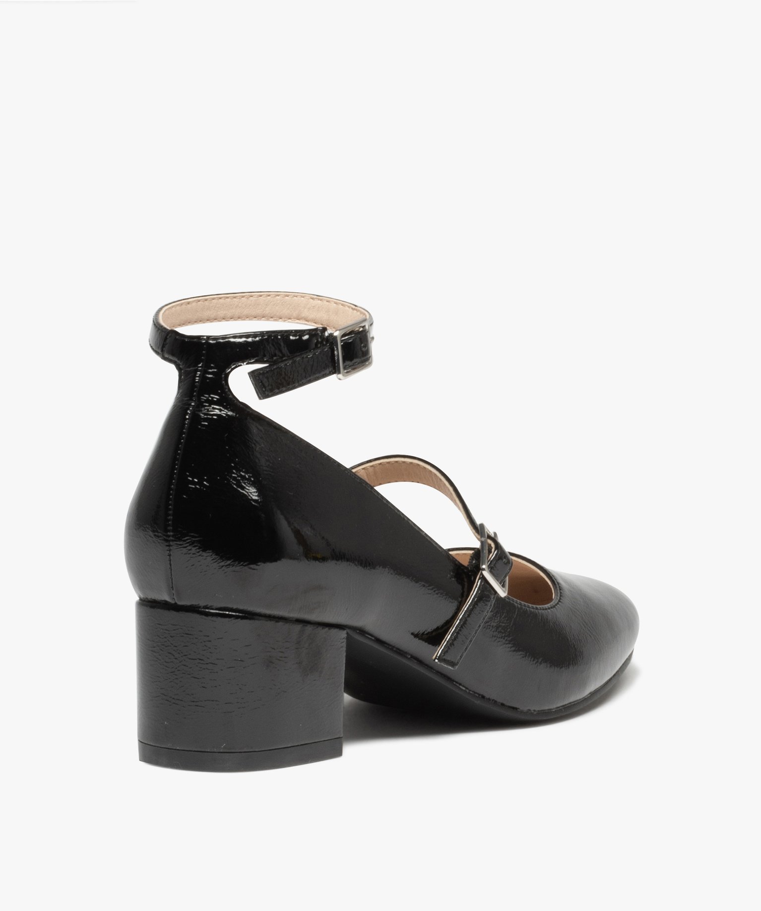 Escarpins vernis femme avec fines brides noir | GEMO