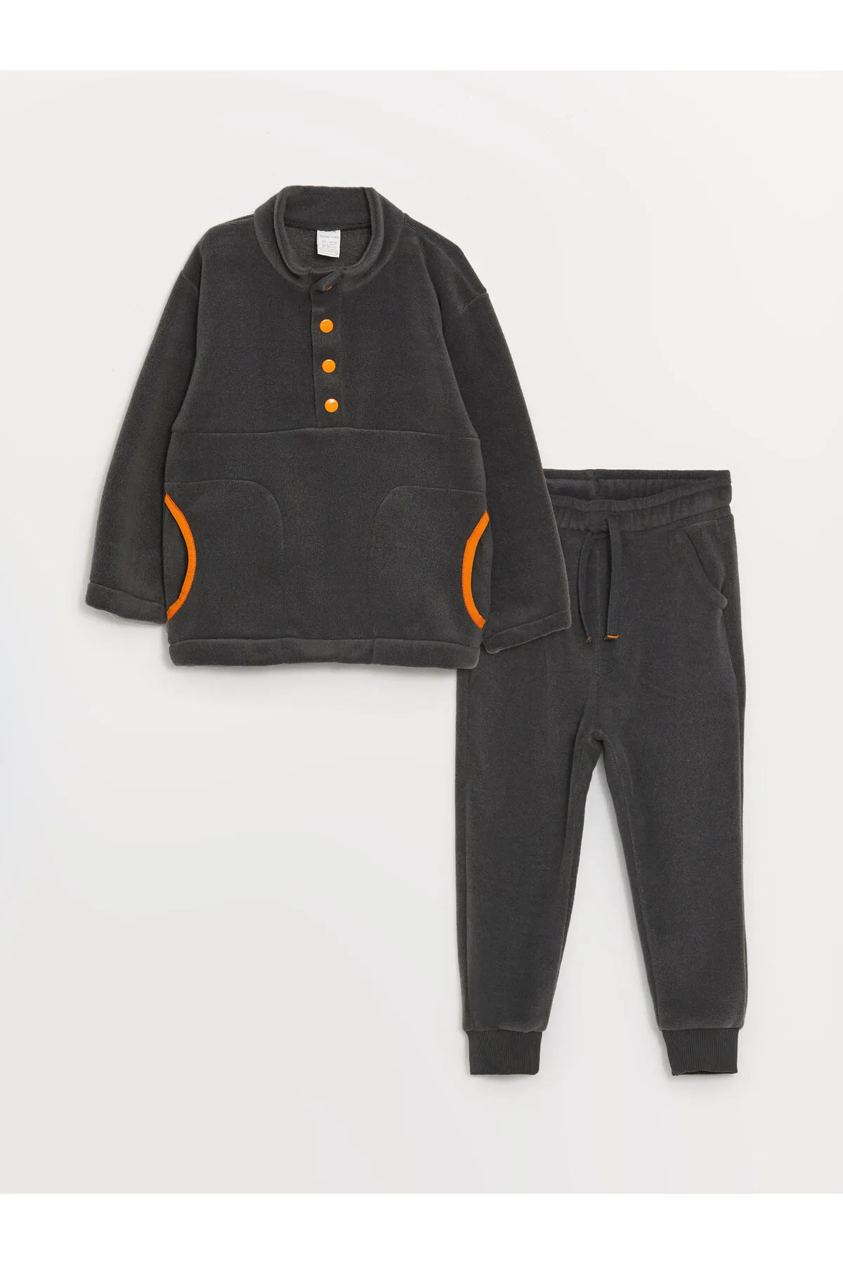LC Waikiki  2er-Set aus Fleece-Sweatshirt und Jogginghose mit Stehkragen und langen Ärmeln für Babys